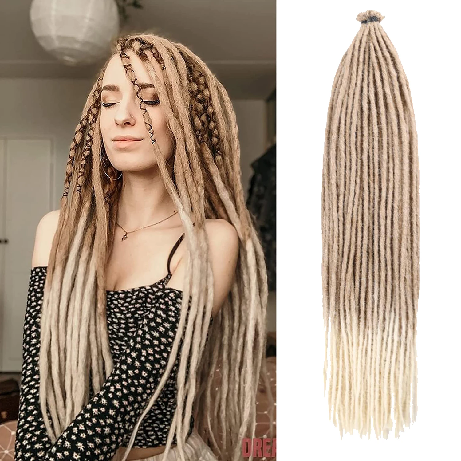 Top Trends: Dansama 24 / 36Inch Synthetic Dreadlocks Extensions Thin 0.6cm Soft Reggae Hair Hip-Hop Style Dread Extensions Long Crochet Braids Shoppable Styles