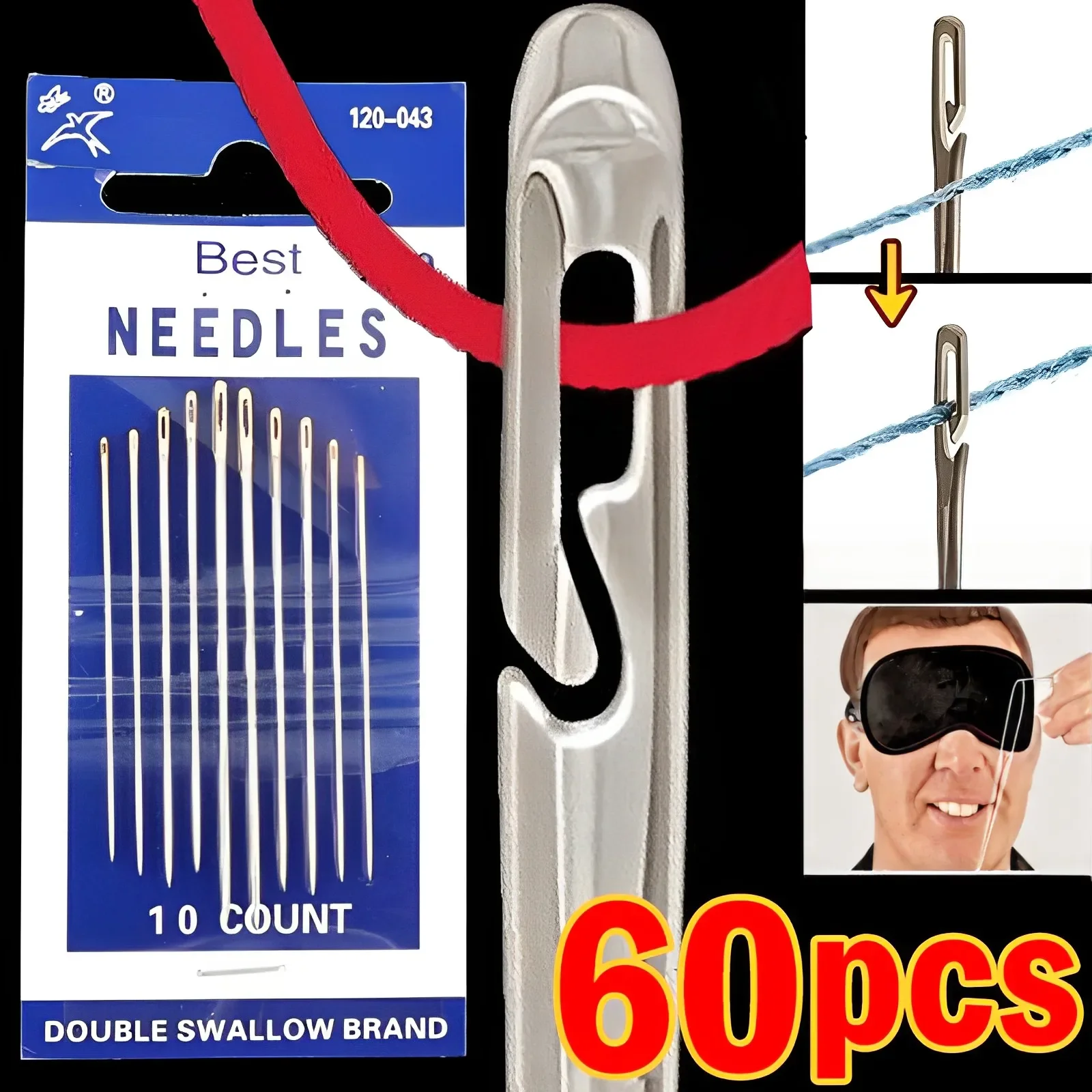 Top Trends: 12-60pcs Blind Needle Elderly Needle-side Hole Hand Household Sewing Steel Sewing Needless Threading Stitching Pins Diy Jewelry Shoppable Styles