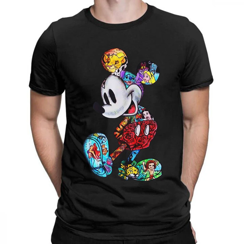 Top Trends: T Shirt Men Disney Mickey Mouse Women Tshirts Cute Cartoon Fashion Top Tee Shirt Clothes Female T-shirt Футболка Male Camisetas Shoppable Styles