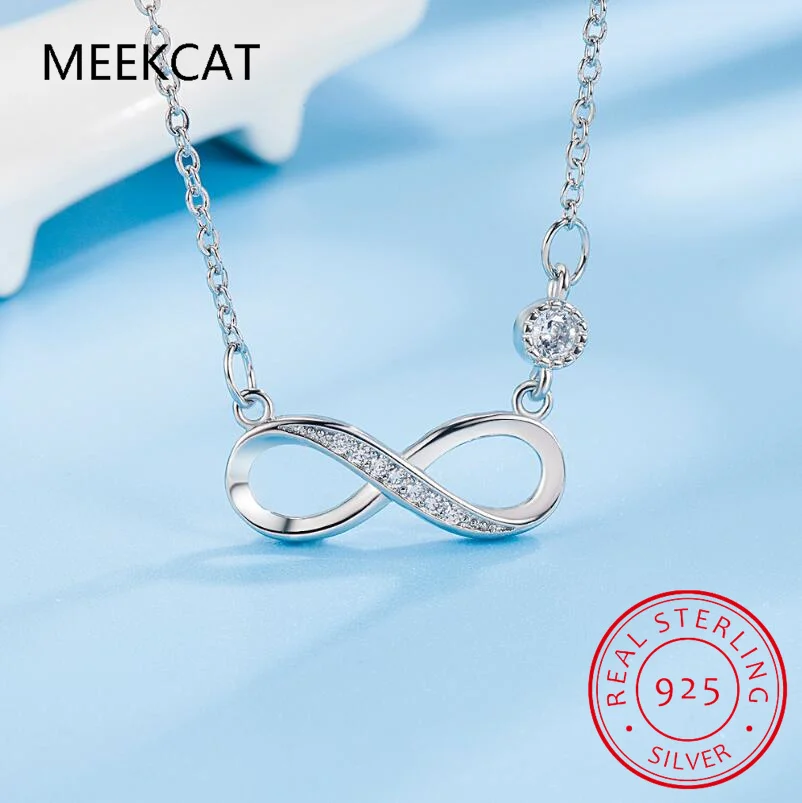 Top Trends: 925 Sterling Silver Fine Jewelry Best Friend Forever Infinity Love Pendant Necklaces For Women Gifts Silver Chain Shoppable Styles