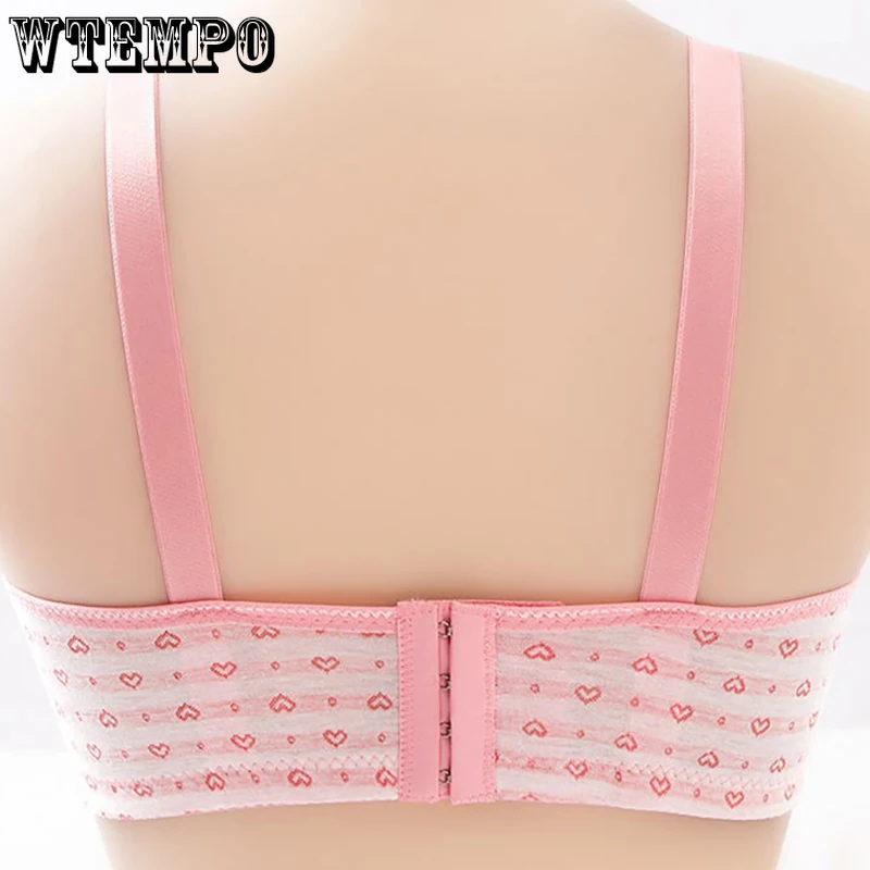 Top Trends: Push Up Bras For Women Plus Size Underwear C D Bra Woman Wireless Bralette Ladies Large Push Bra Love Heart Printed Bras Shoppable Styles - Image 4