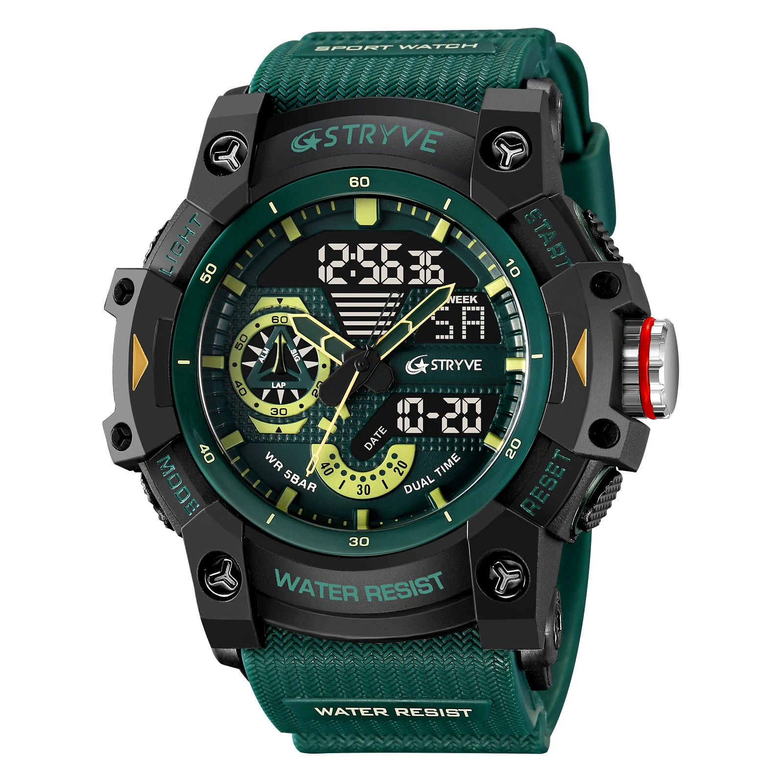 Top Trends: New STRYVE Watch 8029 Popular Men's Watch Good Quality Analog-Digital Dual Movement Luminous Calendar Waterproof Sports Watches Shoppable Styles