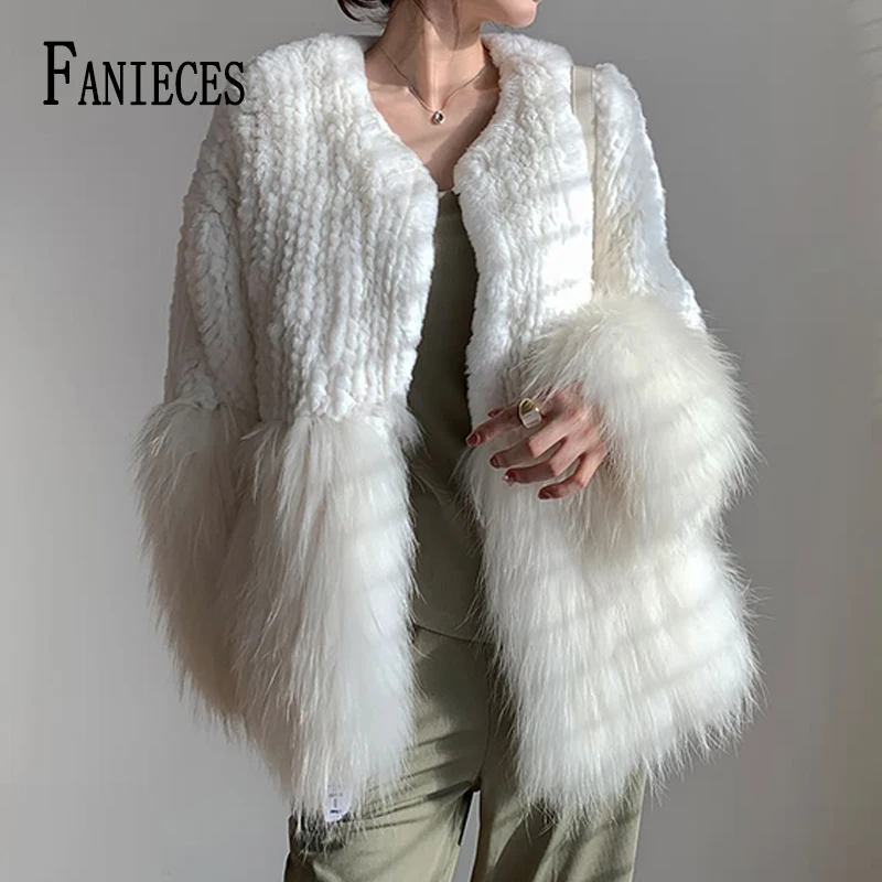 Top Trends: FANIECES Winter Long Rabbit Fur Coat Women Luxury Flurry Warm Faux Fur Cardigan Jacket Artificial Raccoon Fur Splicing Outwear Shoppable Styles