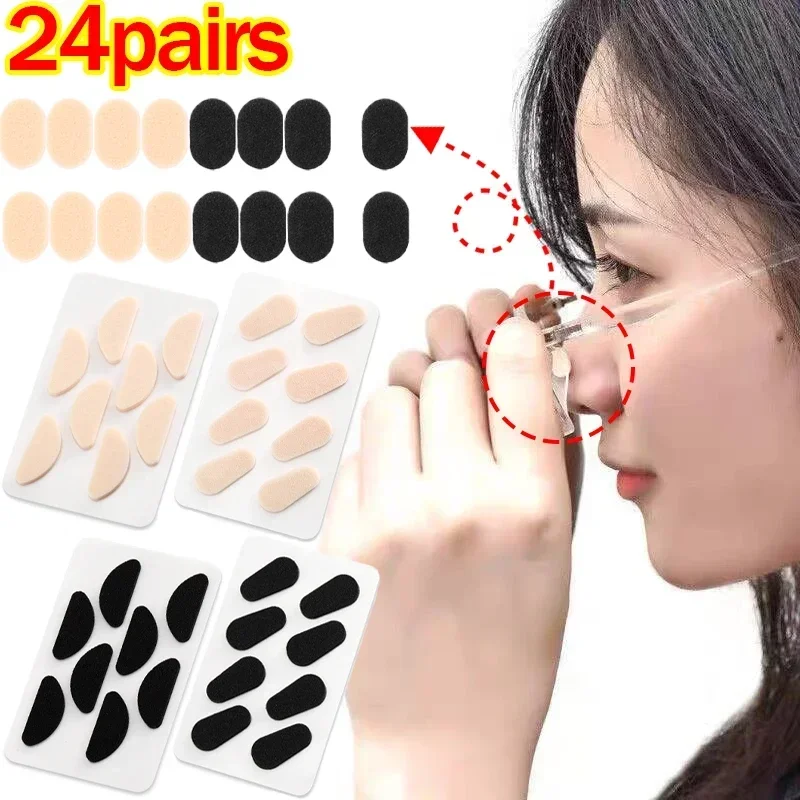 Top Trends: 12 / 24pairs Soft Foam Nose Pads Unisex Self Adhesive Eyeglass Nosepads Anti-slip Sweat Absorb Sponge Eyewear Accessories Shoppable Styles