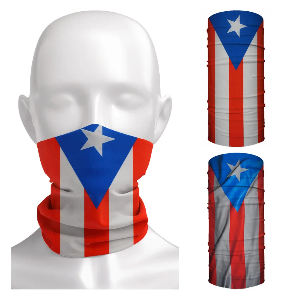 Top Trends: USA Puerto Rico Flag Bandana Summer Outdoor Headband Breathable Cycling Face Mask Multifunction UV Protective Scarf Balaclava Shoppable Styles