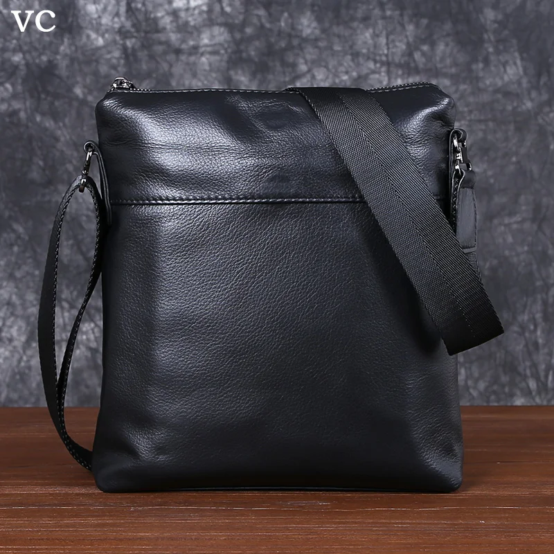 Top Trends: Men&#039;s Bag Crossbody Bag Leather Shoulder Bag Cowhide Head Layer Simple Casual Cross Bag Vertical Soft Leather Men&#039;s Bag Shoppable Styles