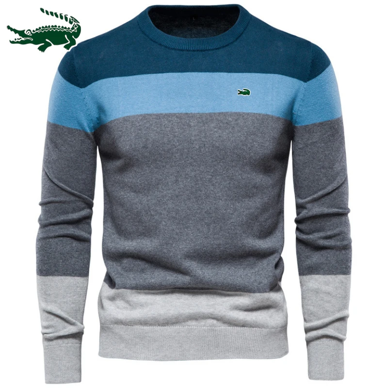 Top Trends: High Quality Men's Autumn And Winter New Round Neck Sweater Casual Sports Color Matching Sweater T-shirt Top Shoppable Styles