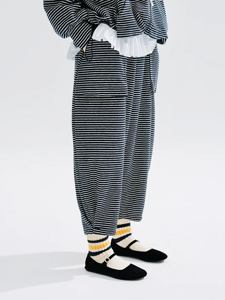 Top Trends: Imakokoni 2023 Autumn New Original Design Radish Pants Striped Casual Pants Women&#039;s Wide Leg Pants 234247 Shoppable Styles