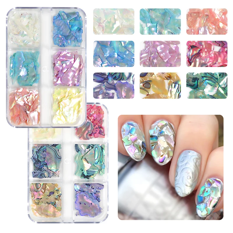 Top Trends: Nail Art Shell Flakes Abalone Shell Glitter 3D Nails Charms Sea Shell Sequins Nail Supplies Professional Manicure Accessories Shoppable Styles