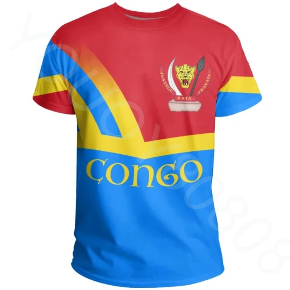 Top Trends: Democratic Republic Of The Congo Flag 3D Printing High Quality T-Shirt Summer Casual Crew Neck Men Women Short Sleeve Tops Shoppable Styles