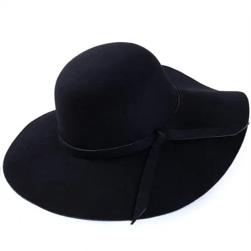 Top Trends: 2022 Fe Hat Hot Sun Vintage Women'S Floppy Bowknot Bell Hat Wide Brim Wool Felt Dome Fe Hat Ladies Holiday Outdoor Hat Shoppable Styles - Image 4