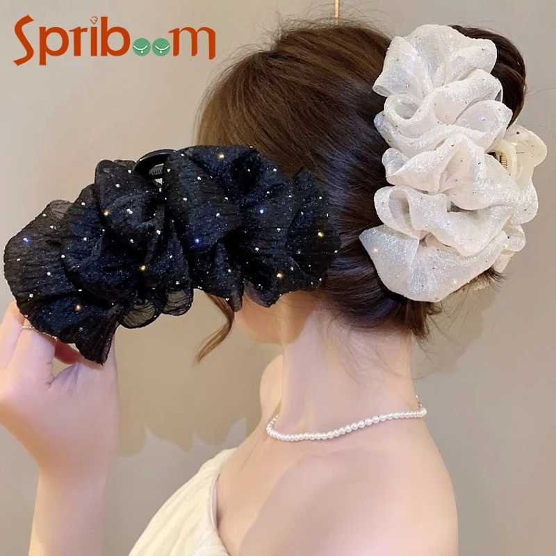 Top Trends: Mesh Bow Women Hair Claw Clips Temperament Headdress Fashion Grab Clip Female Hair Accessories Korean Elegant Hair Ornament Shoppable Styles