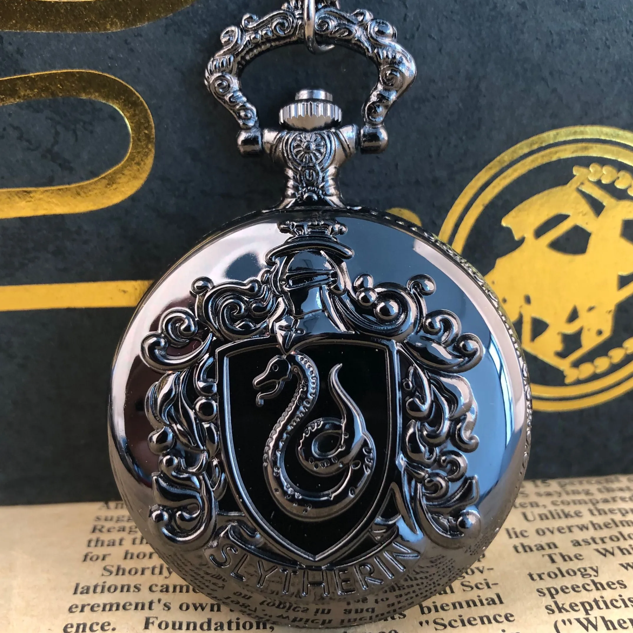 Top Trends: Classic Black Snake Embossed Quartz Pocket Watch Roman Numerals Necklace Pendant Clock Men Women Students Gifts Pop Decoration Shoppable Styles