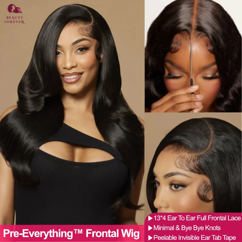 Top Trends: Beautyforever Bye Bye Knots Glueless Human Hair Wig Without Glue PrePlucked Body Wave 13x4 Pre-Cut Transparent Lace Frontal Wig Shoppable Styles