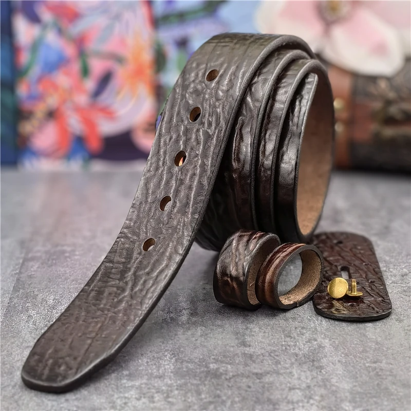 Top Trends: Top Thick Genuine Leather Men Belt Cinturon Mujer Belt Without Buckle Men Diy Wide Belt Mens Leather Belts Without Buckles SP22 Shoppable Styles - Image 2