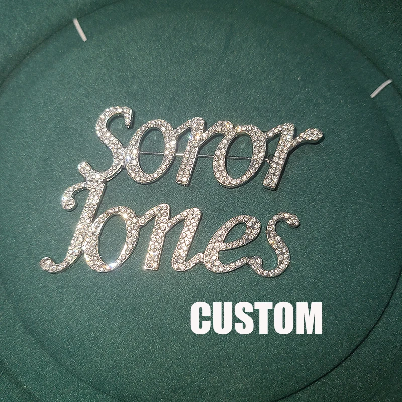 Top Trends: GRANDBLING Rhinestone Customized Name Pins Handmade Custom Name Plate Pins Wedding Party Badges Unique Jewelry Gift Shoppable Styles