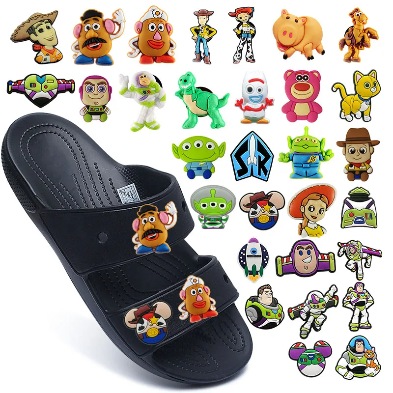 Top Trends: Disney Toy Story Shoe Charm For Croc Drnaments Sandals Accessories PVC Decorations Wrist Strap Men And Women Kids Gift Wholesale Shoppable Styles