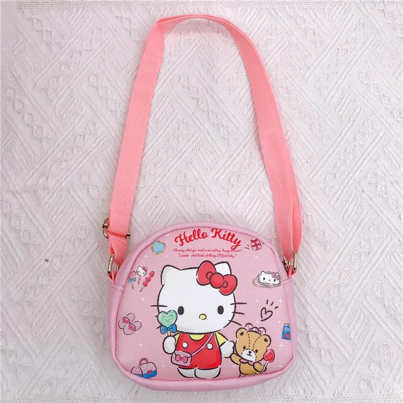 Top Trends: Sanrio Hello Kitty Girl Shoulder Bag Cartoon Melody Cinnamoroll Double-sided Printed PU Kindergarten Baby Large Capacity Satchel Shoppable Styles