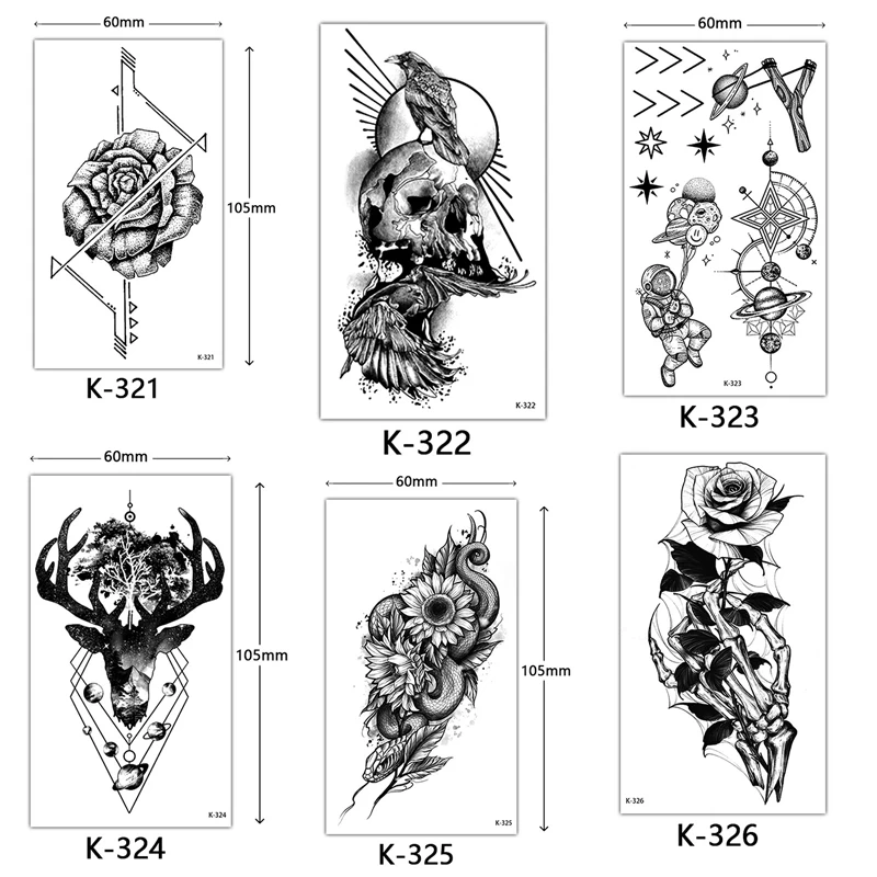 Top Trends: Sketch Tattoo Stickers Waterproof Semi Permanent Tattoo For Adult Women Man Temporary Tattoos English Alphabet Flower Butterfly Shoppable Styles