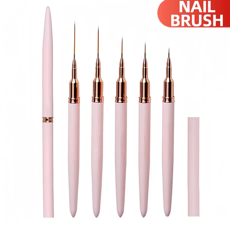 Top Trends: French Stripe Nail Art Liner Brush Set Nail Art Liners Striping Brushes 7 / 9 / 11 / 15 / 25mm DIY Drawing Pen UV Gel Painting Brushes Shoppable Styles