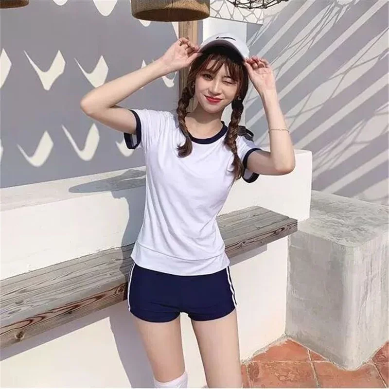 Top Trends: Japanese School Uniform Women Jersey Anime Cosplay Costume Gym Sportwear Cheerleader Volleyball JK New T Shirt Shorts Bloomers Shoppable Styles