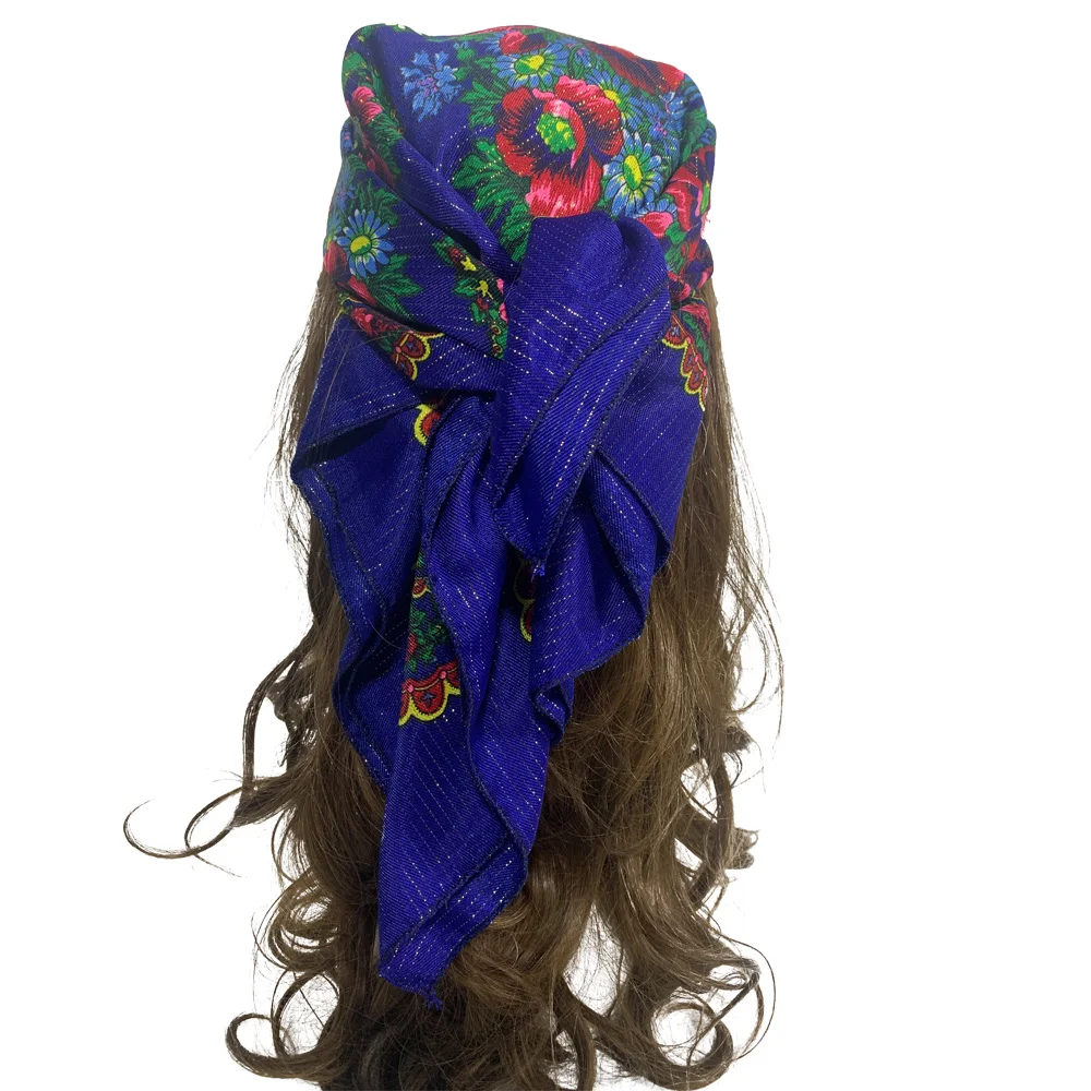 Top Trends: 2023 New Russian Scarf Women's Luxury Printed Floral Shawls Ethnic Ukraine Style Head Wraps Square Handkerchief Babushka Scarves Shoppable Styles - Image 4