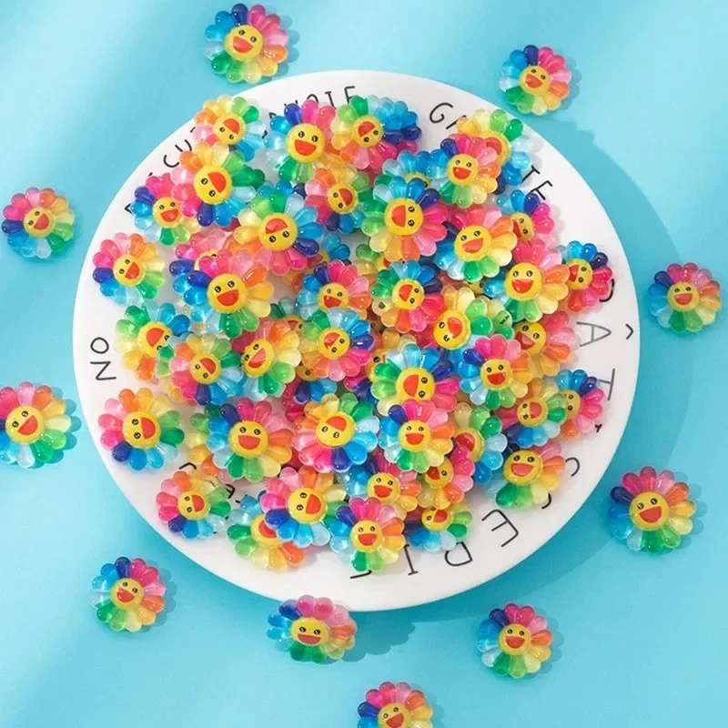 Top Trends: 20pcs Pink Cartoon Nail Art Charms 3D Sunflower Resin Design Nail Decorations Kawaii Bear Manicure Jewelry Ornament Nail Supply Shoppable Styles