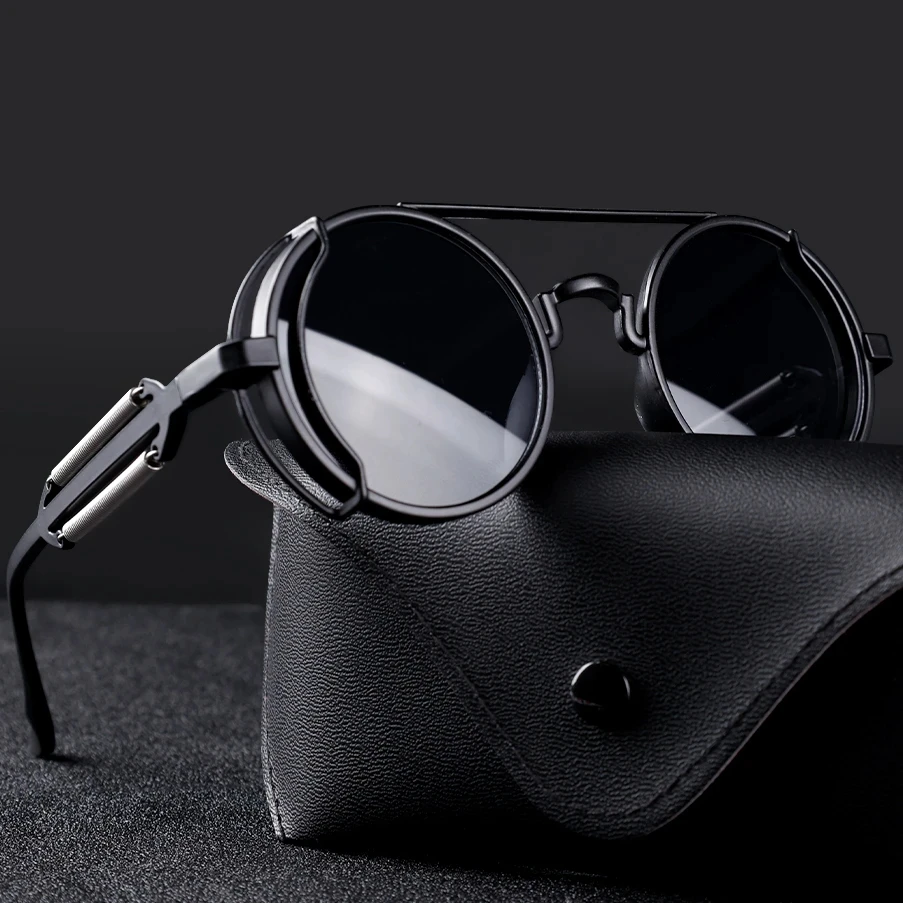 Top Trends: 2023 Plastic Steampunk Sunglasses Men Women Fashion Round Glasses Brand Designer Vintage Sun Glasses High Quality Oculos De Sol Shoppable Styles - Image 3