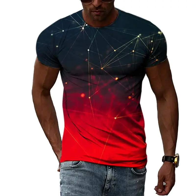 Top Trends: Summer Fashion Abstract Multidimensional Graphic T Shirts For Men Casual 3D Print Harajuku Personality Round Neck Short Sleeve Shoppable Styles