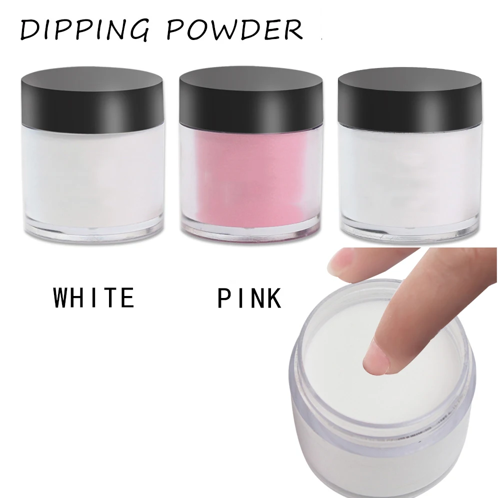 Top Trends: 10g / Bottle 3-Base-Colors Professional Acrylic Dipping Powder Clear / Pink / White 2in1 Nail Dipping Power DIY Manicure Dipping Dust Shoppable Styles