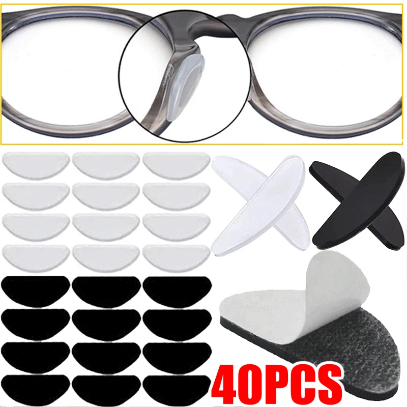 Top Trends: 40PCS Adhesive Eye Glasses Nose Pads D Shape Anti-Slip Soft Silicone Nose Pads Glasses Eyeglasses Eyewear Nose Pad Kit Shoppable Styles