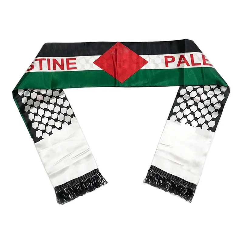 Top Trends: Aerlxemrbrae Palestine Flag Custom Scarf Palestine National Day 14*130cm Scarf Printing Satin Palestinian Flag Scarf Shoppable Styles - Image 6