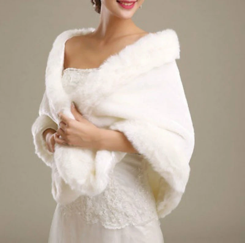 Top Trends: Womens Ladies Wedding Shawl Faux Fur Cashmere Bride Cape Winter Shrug Bolero White Shoppable Styles