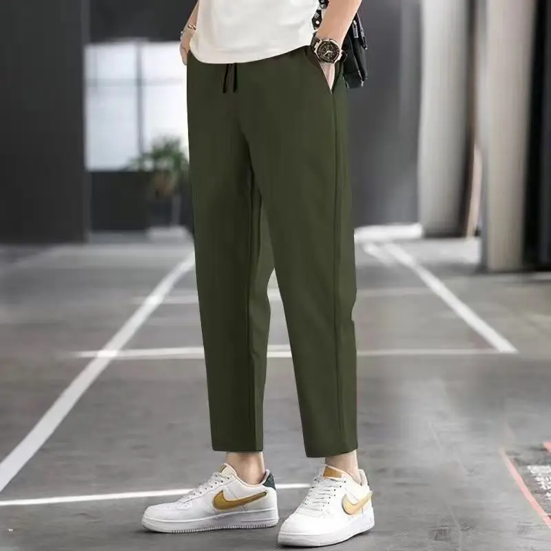 Top Trends: Spring Autumn KPOP Fashion Harajuku Trousers Men All Match Korean Straight Solid Casual Pants Pockets Streetwear Male Clothes Shoppable Styles - Image 3