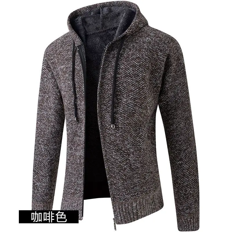 Top Trends: Autumn Winter New Men's Casual Long Sleeve Patchwork Sweater Thick Stand Collar Loose Solid Color Cardigan Zipper Knitted Coats Shoppable Styles - Image 6