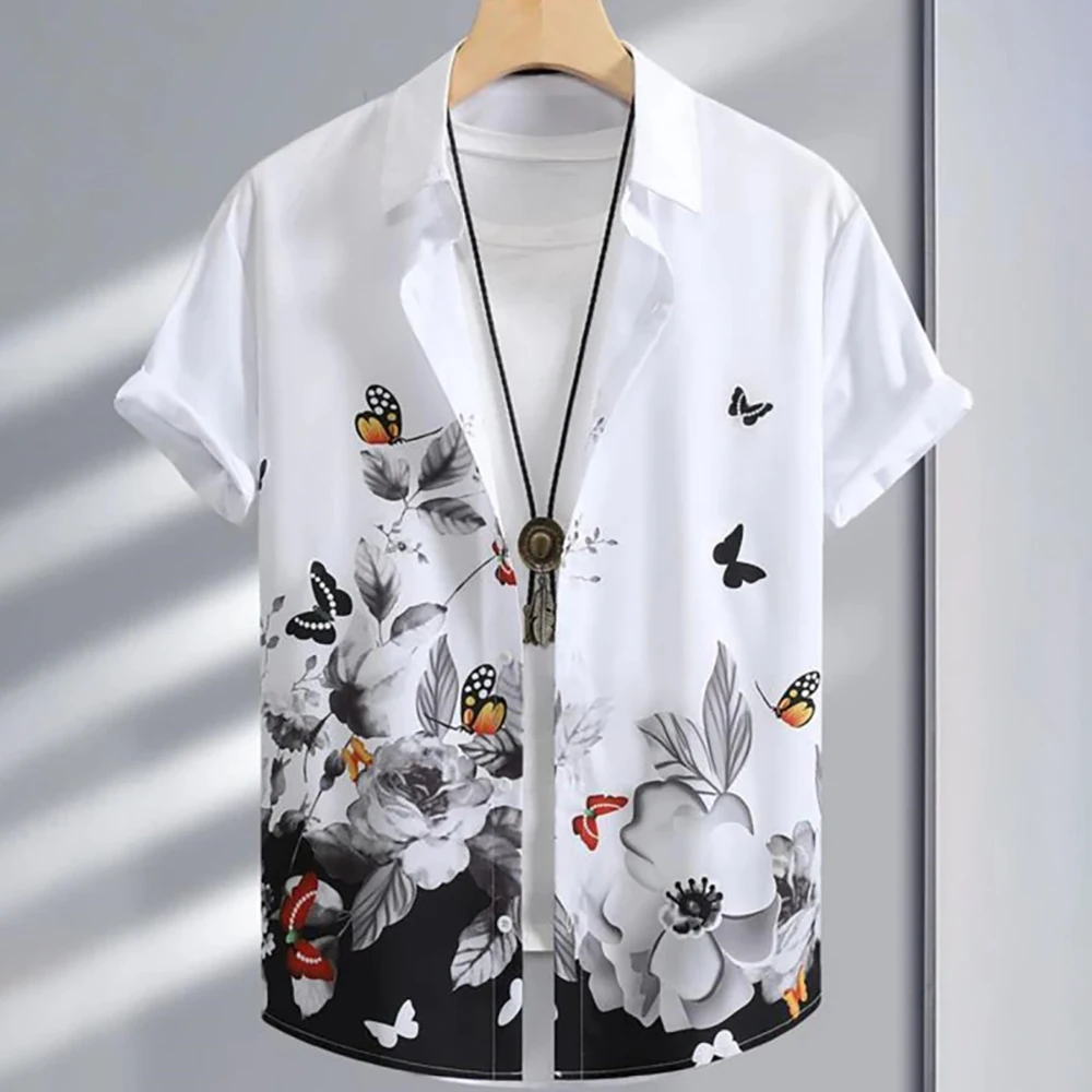 Top Trends: New Hawaiian Shirts For Men 3d Floral&Butterfly Print High-Quality Men'S Clothing Beach Party Short Sleeve Loose Oversized Shirt Shoppable Styles