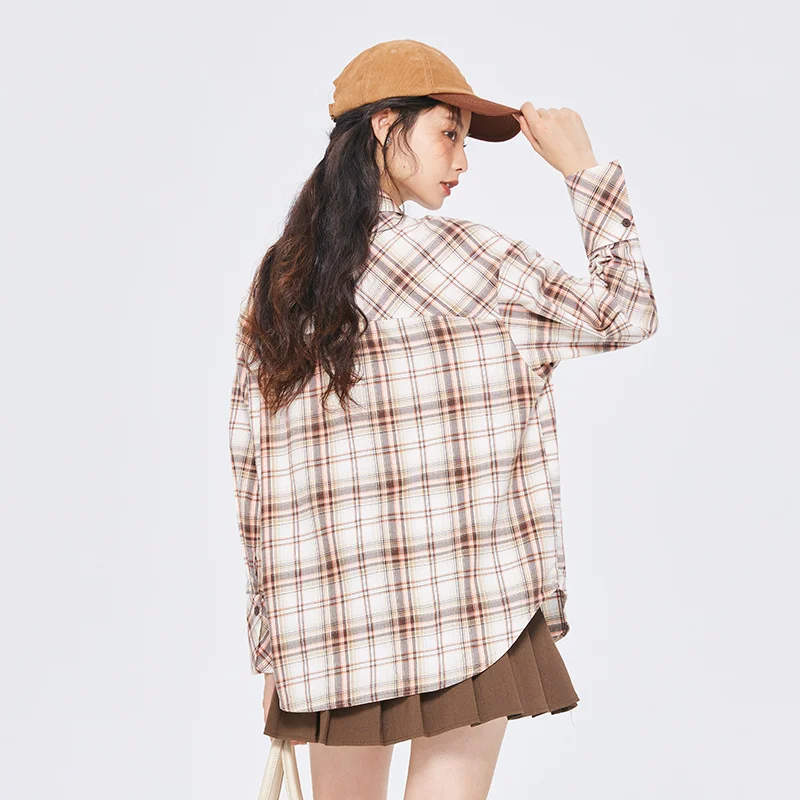 Top Trends: Semir Women Shirt Long-Sleeved Shirt Mid-Length Loose Clothes Casual Trend Autumn Retro Plaid Shirt Shirt For Women Shoppable Styles - Image 6