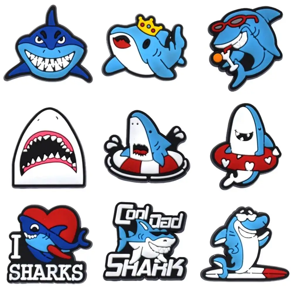 Top Trends: Hot Sale 1pcs PVC Shoe Charms For Crocs Accessories Shark Badge Women Clogs Buckle Kids Pins Decoration Jeans X-mas Gift Shoppable Styles