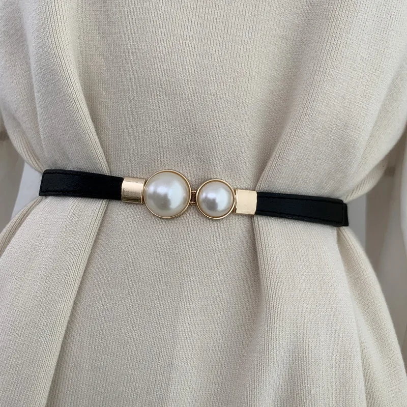 Top Trends: Pearl Waist Strap For Woman Simple Belt For Dresses Elegant High Quality Trend Ladies Belt Women Fashion Thin Belts DT083 Shoppable Styles