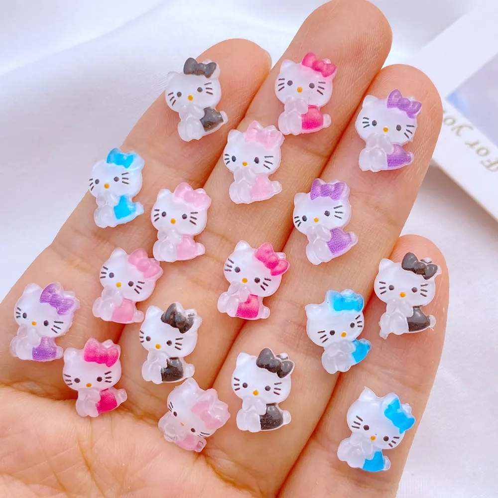 Top Trends: 50 Pieces Of Kawaii Cartoon Bowknot Cat Nail Art Charm Flower Sweet 3D Nail Art Decoration Charm Luxury DIY Accessories Shoppable Styles