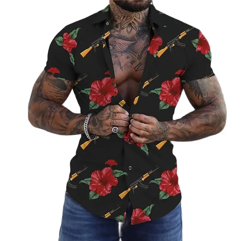 Top Trends: Shirts For Men Summer Hawaiian Floral 3d Print Men&#039;s Flower Shirt Beach Short Sleeve Fashion Tops Tee Shirt Homme Blouse Camisa Shoppable Styles