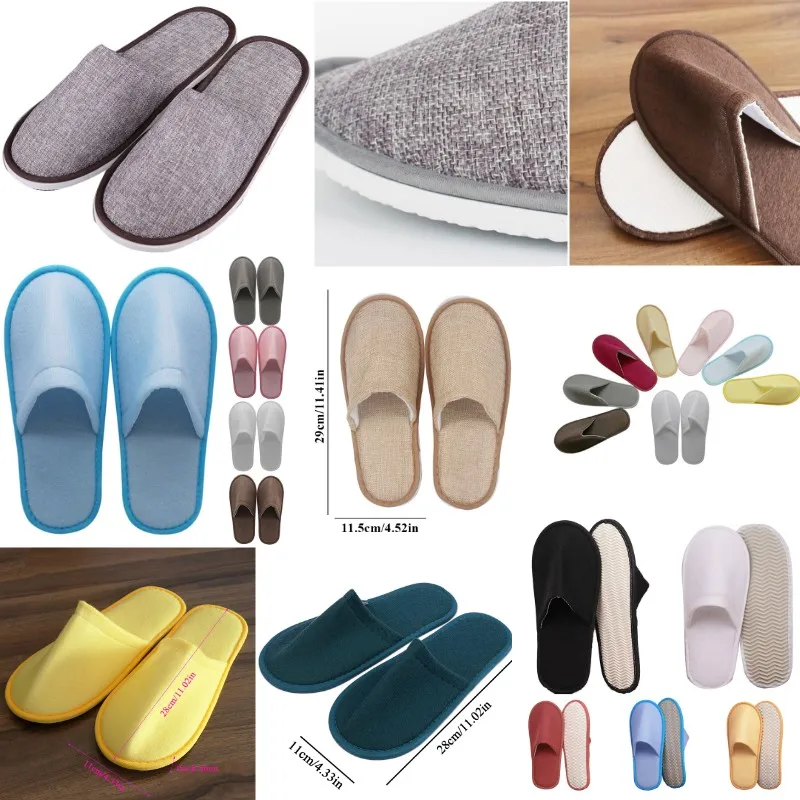 Top Trends: New Simple Fashion Unisex Slippers Hotel Travel Spa Portable Men Slippers Disposable Home Guest Indoor Linen Men Women Slipper Shoppable Styles