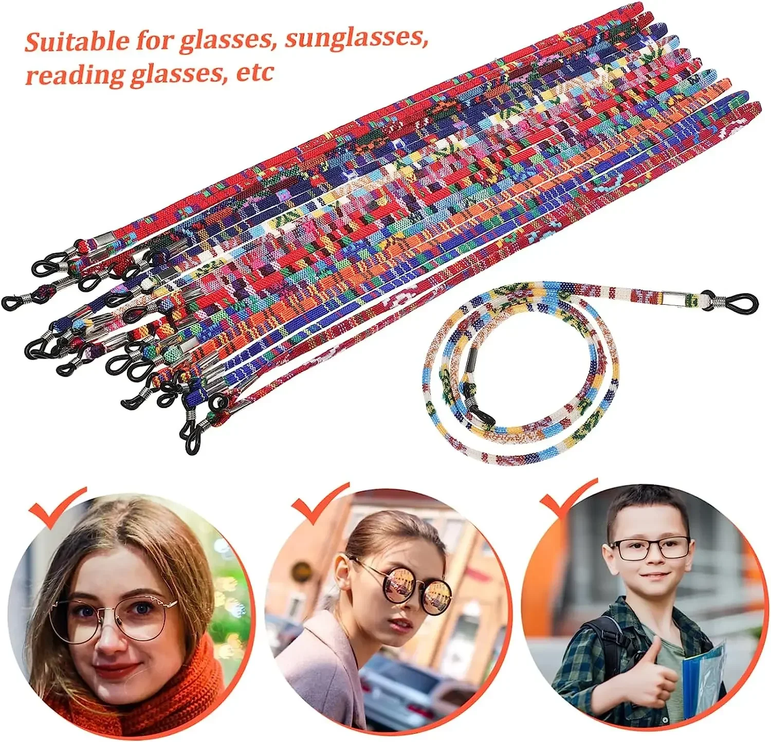 Top Trends: 1 / 5pcs Eyeglass Sunglasses Cotton Neck String Cord Retainer Strap Eyewear Lanyard Holder High-End Ethnic Rope Glasses Chain Shoppable Styles - Image 3