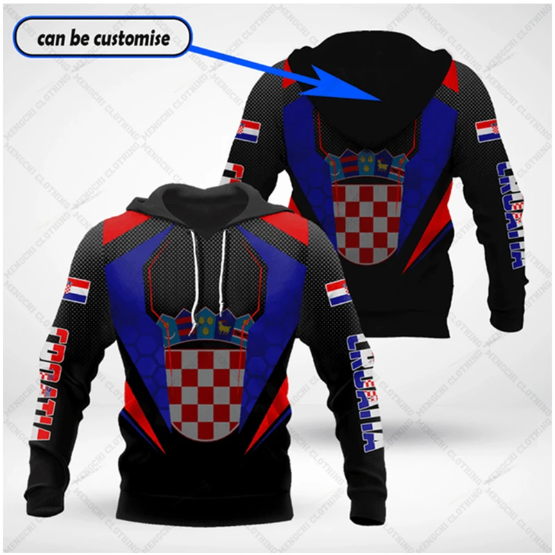 Top Trends: Trend Croatia Flag National Emblem 3D Harajuku Print Vintage Fashion Men Sports Outdoor Leisure Daily Loose Comfortable Hoodie Shoppable Styles