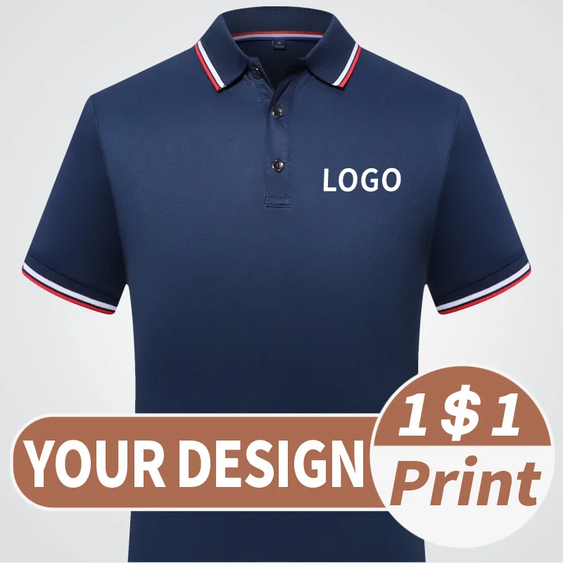 Top Trends: Polo Shirt With Embroidered Logo Printed On Men&#039;s Cheap Tops Customized Logo Inscription For Shirts Summer Casual Clothing DIY Shoppable Styles