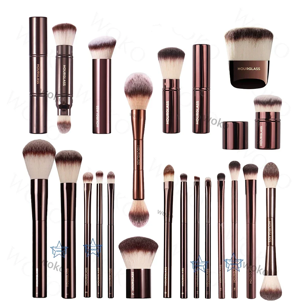 Top Trends: Hourglass 3 / 22pc Powder Foundation Makeup Brush Set Kabuki Contour Cream Blush Bronzer Makeup Eyeshadow Eyeliner Smudge Brush Shoppable Styles