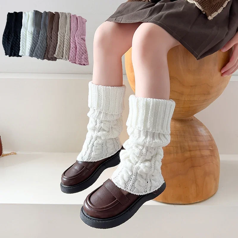 Top Trends: Autumn Winter Children Leg Warmers Lolitas Twist Knitted Socks Baby Girls Warm Foot Cover Cute Sweet Guards Socks Long Stockings Shoppable Styles