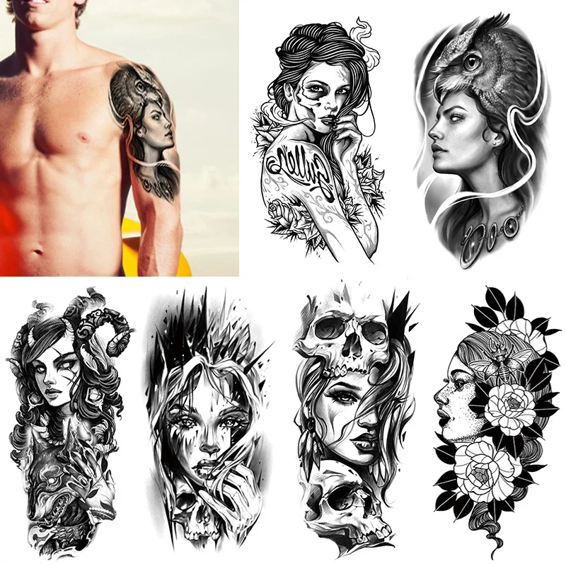 Top Trends: Tattoo Temporary Waterproof Forest Lion Tiger Wolf Temporari Tattoo Sticker Body Art Arm Fake Tattoo For Woman Festival Shoppable Styles