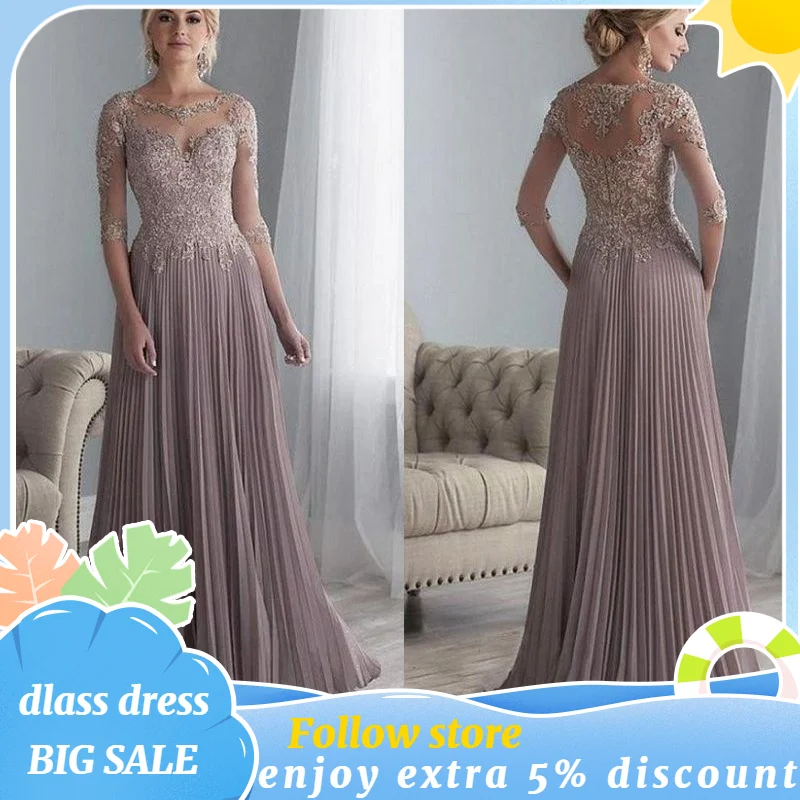 Top Trends: Lace Appliques Mother Of The Bride Dresses Vestido De Festa Purple Mother Wedding Party Dress Long Chiffon Vestido De Novia 2020 Shoppable Styles