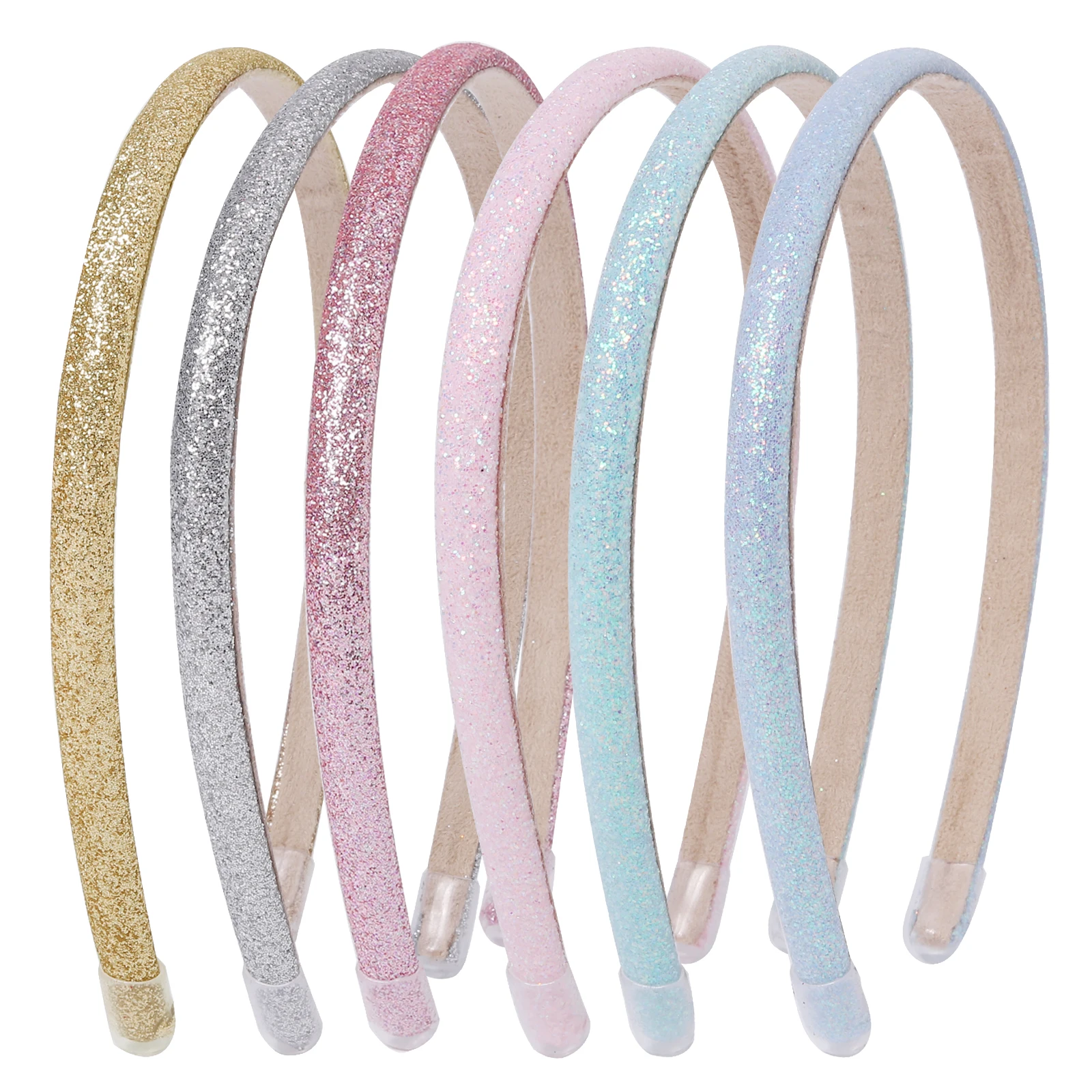 Top Trends: Candygirl Fashion Girls Shiny Glitter 0.8cm Hair Bands Cute Hair Hoops Party Hairbands Lovely Kids Gifts Hair Accessories Shoppable Styles